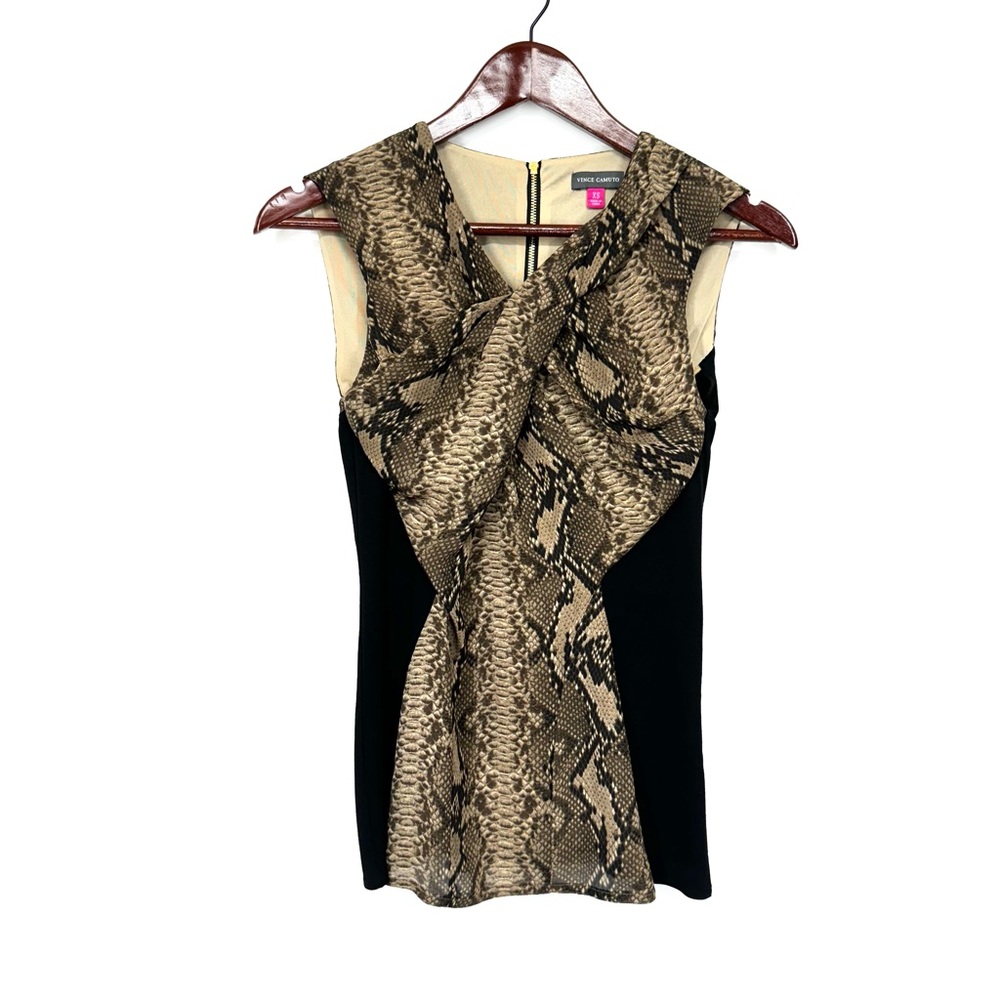 Vince Camuto Python Print Sleeveless Twist Front … - image 1